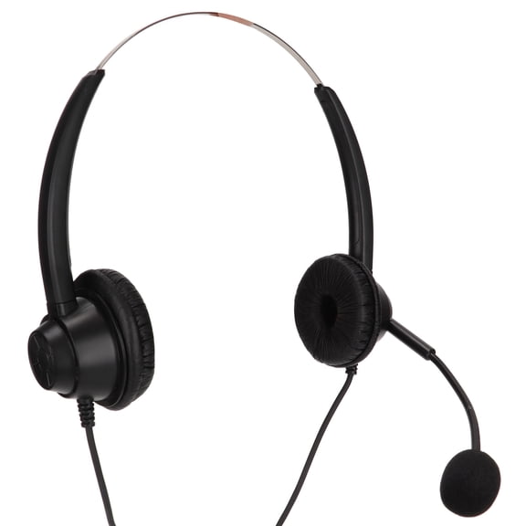 Premium H360D-3.5VA Telephone Headset Binaural 3.5mm Business Headset with Adjustable Volume Control for Call Center Conference Call and Office Work Environments (7.48 inches / 19 cm)