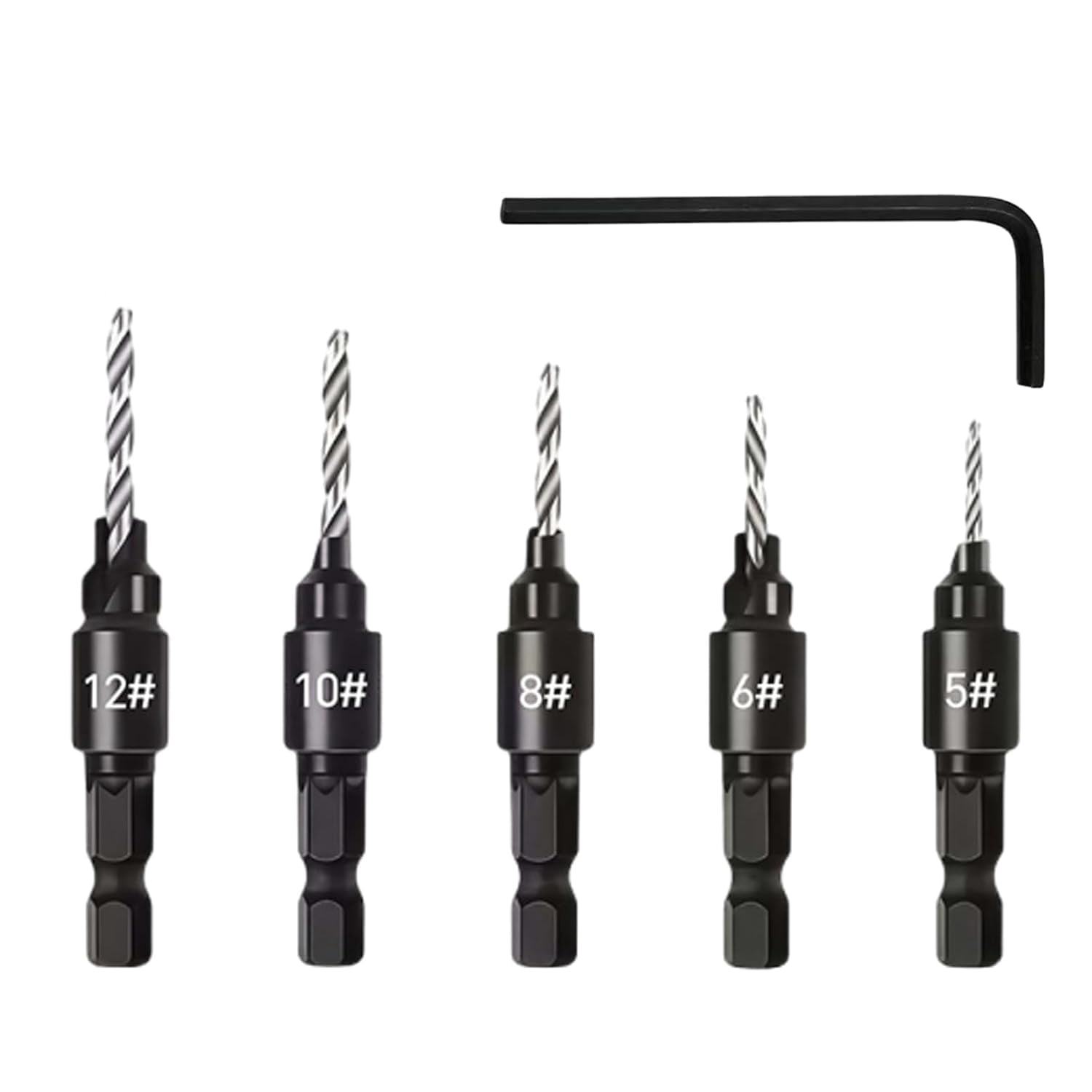 Premium HSS Countersink Drill Set, Adjustable Length Countersink Drill ...