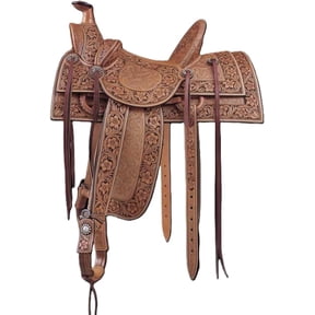 Premium Hand-Tooled Western Premium Leather Saddle with Floral Hand Tooled Carving/ All Colors Available