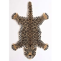 Hand Tufted Tiger Shape Wool Area Rug 2x3 Ft | Soft Plush Animal Print Carpet for Living Room, Bedroom, Kids Room & Playroom