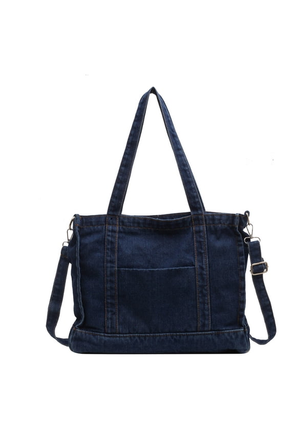 Premium Handbag Handheld Shoulder Crossbody Bag Denim Large Capacity Commute Tote Bag Crossbody bags for women in Navy Blue for Daily Outfits