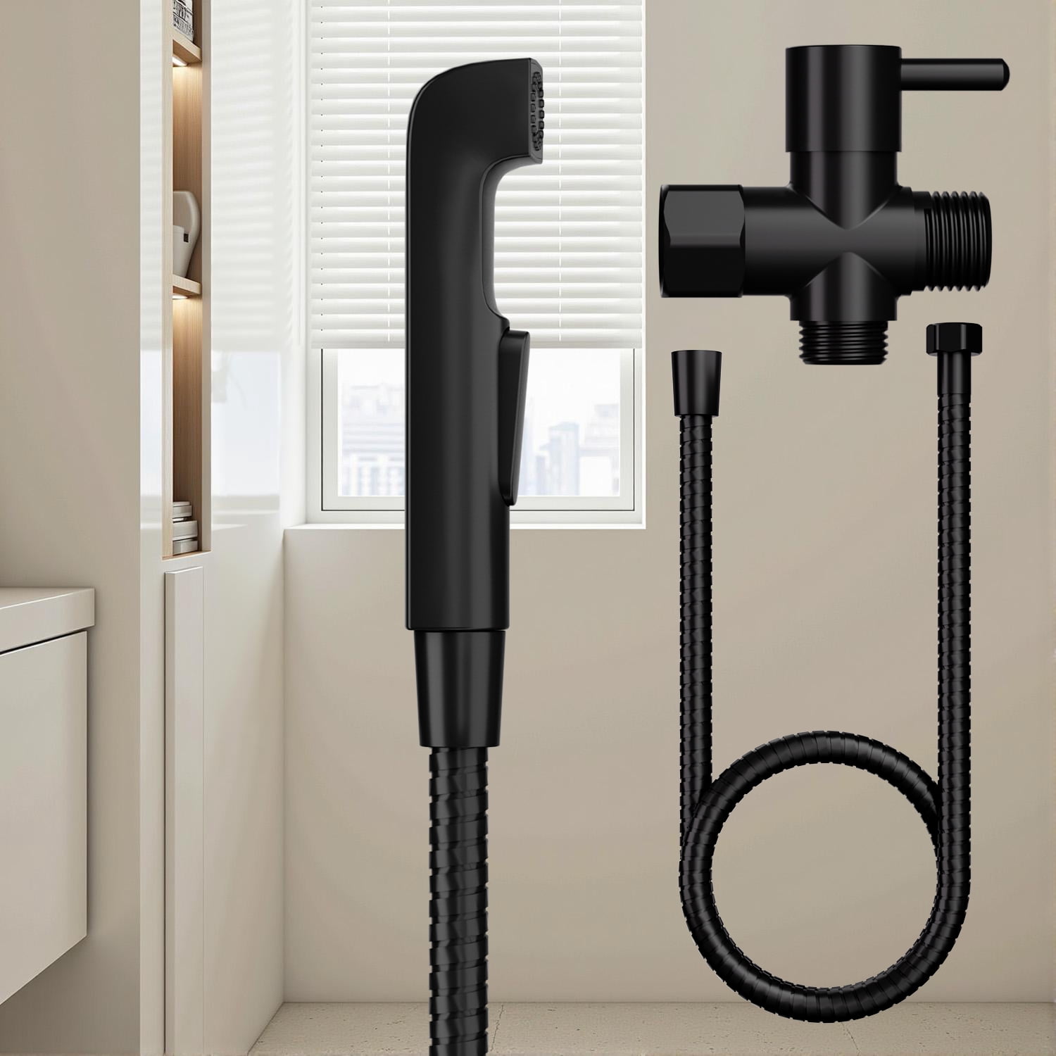 Premium Handheld Bidet Sprayer for Toilet, Adjustable Pressure Stainless Steel Bathroom Sprayer Kit with Holder