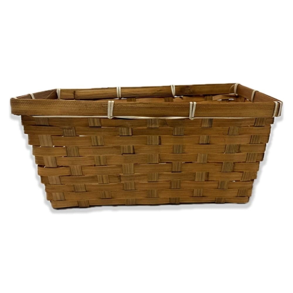 Premium Handmade 11" Honey Bamboo Rectangular Storage Basket – Countertop Organizer for Kitchen Pantry, Snacks, Bathroom Vanity, Entryway Catch-All by The Lucky Clover Trading