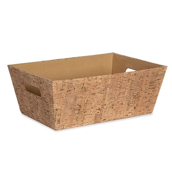 Premium Handmade 15" Large Rectangular Corkboard Basket with In Handles–Multipurpose Storage Organizer for Bathroom, Kitchen, Entryway, Living Room or Artisan Gift Basket by The Lucky Clover Trading