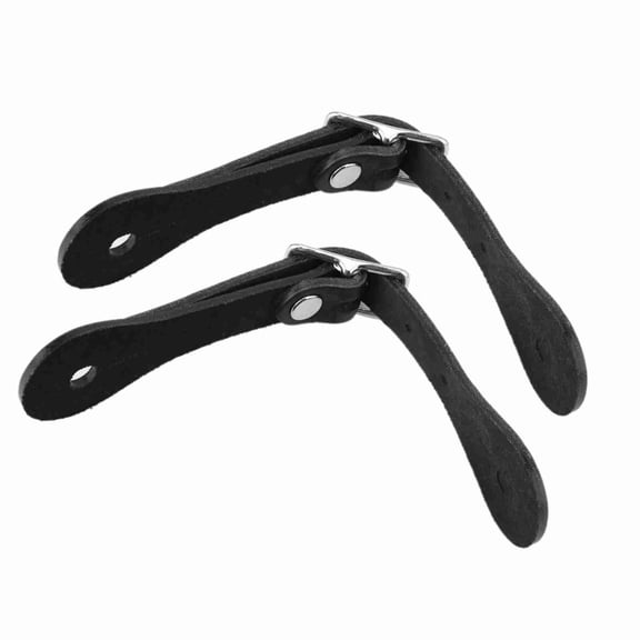Premium Handmade Genuine Leather Equestrian Horse Riding Spur Straps Adjustable Western Spur Accessory Belt for Men and Women Riders Black 1 Pair (15 Inches / 38.1 cm Length)