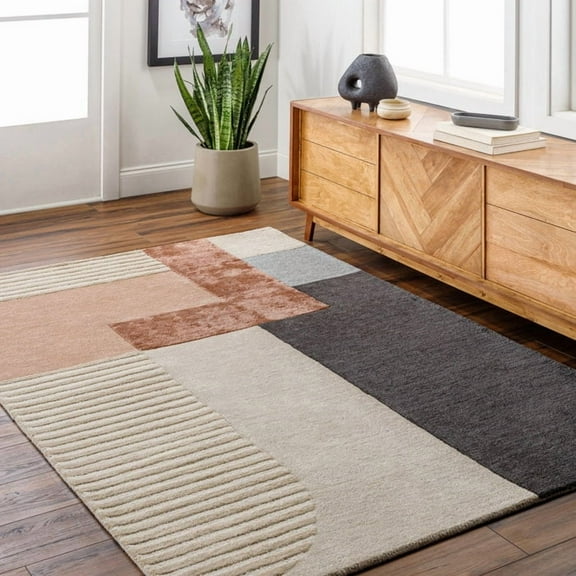 Premium Handmade Rug with Geometric Patterns made with 100% New Zealand Wool Best Suites in your Living Room