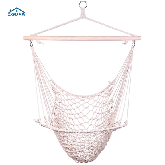 Premium Hanging Rope Air/Sky Chair Swing - Comfortable Outdoor Swing for Kids & Adults, Ideal Tree Swing for Backyard, Camping, and Playgrounds (Beige)