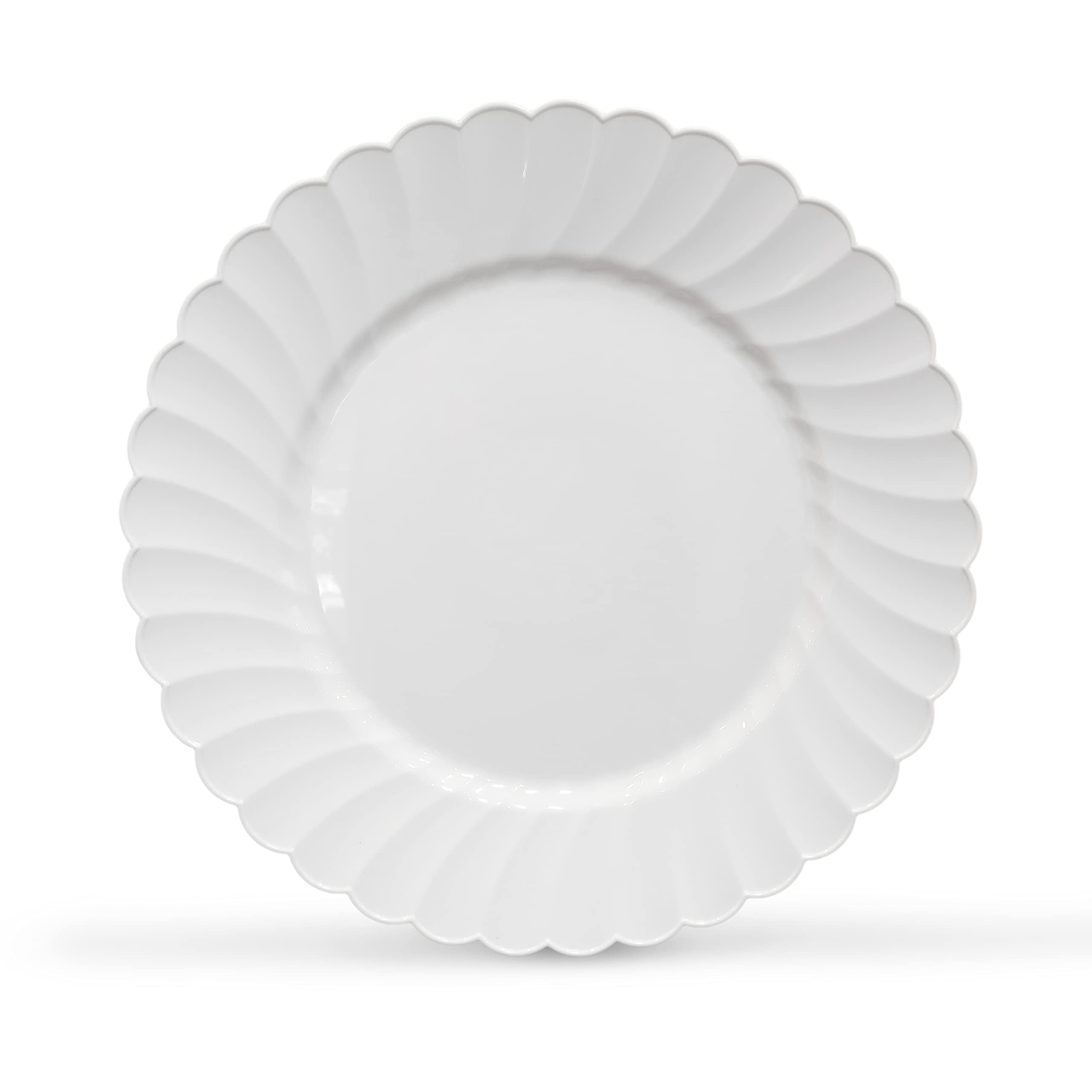 Premium Hard Plastic Round White Plates – 100 x 6” -Washable & Reusable ...