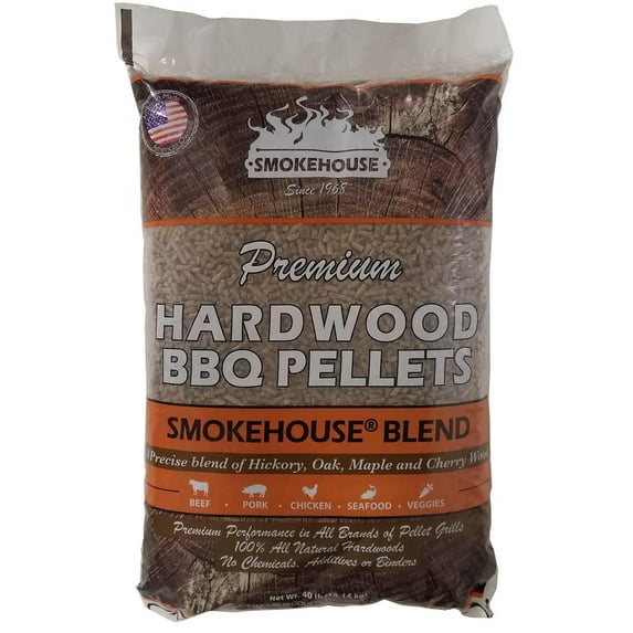 Premium Hardwood BBQ Pellets Smokehouse Blend - 40 Pounds