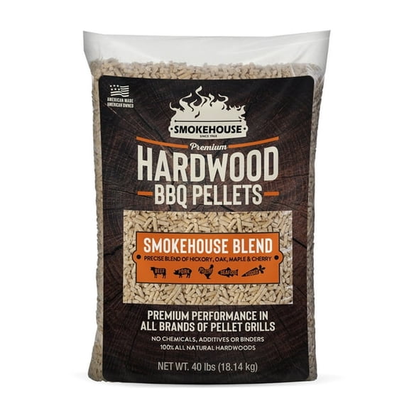 Premium Hardwood BBQ Pellets Smokehouse Blend, All-Natural Wood Pellets for Grilling & Smoking, 40 lb Bag