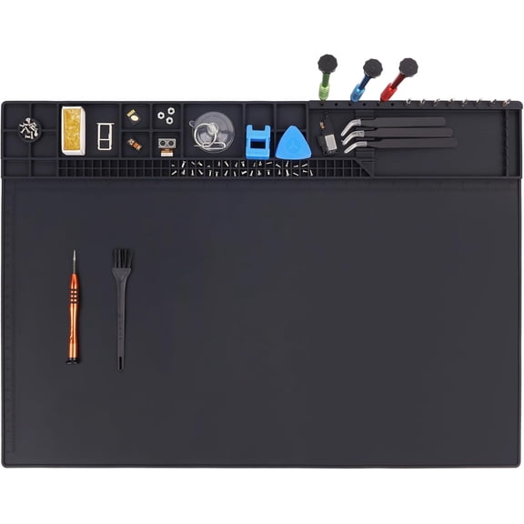 Premium Heat Resistant 932°F 22"x 14.2" Magnetic Silicone Soldering Mat Electronics Work Mat for Computer Cell Phone Laptop Repair,BGA Soldering Gun Iron Workbench Protection