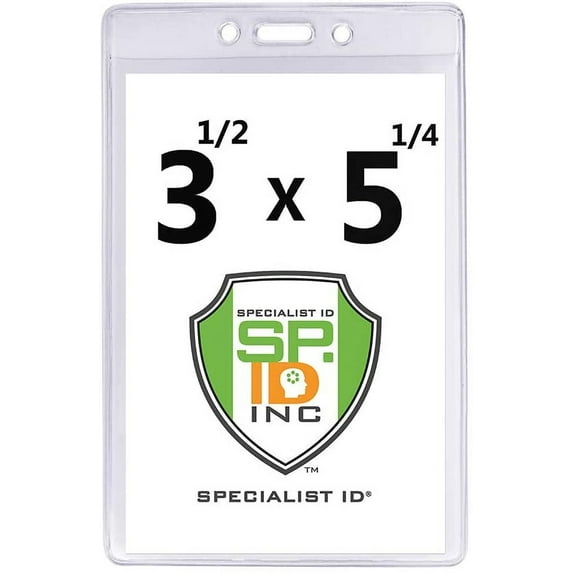 Premium Heavy Duty 3 1/2" X 5 1/4" Extra Large Event Badge Holder (4X6 Outside) by Specialsit ID, Sold Individually