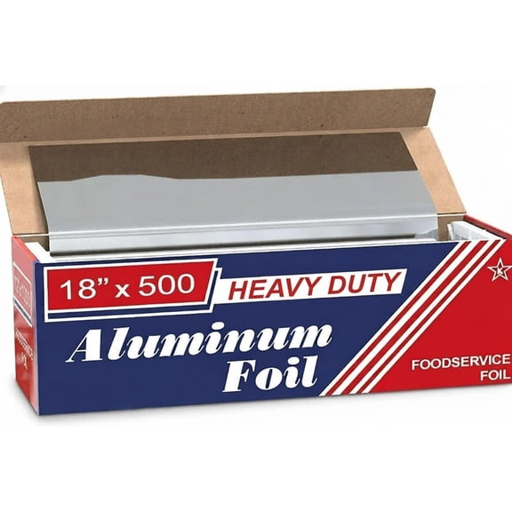 Premium Heavy Duty Aluminum Foil Roll - Strong Silver Wrap for Food Service, Restaurants, Catering and Home Kitchens - 1 Roll (18"x500 Feet)