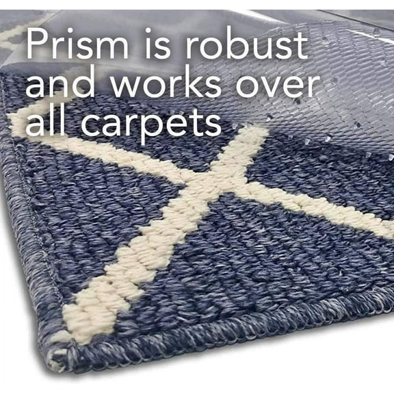 Premium Heavy Duty Floor Runner/Protector for Carpeted Floors – Skid-Resistant Plastic Vinyl Carpet Protection, Clear, Prism, 27 Inches x 6 Feet, Made in The USA
