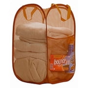 Maypes Premium Heavy-Duty Mesh Pop-up Laundry Clothes Hamper, Camel, 14"x14"x24"