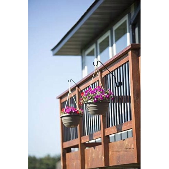 Premium - Heavy Duty -  Multi Use Hook Kit for Vertical Spindled Railings, Hang Flower Baskets Chimes Bird Feeder 15LBS Weight Limit (2 pack)