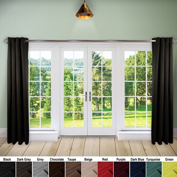 Premium Heavy Duty Room Divider Curtain Or Patio Curtain With Grommet 1 Panel - Dark Grey 96" X 96"