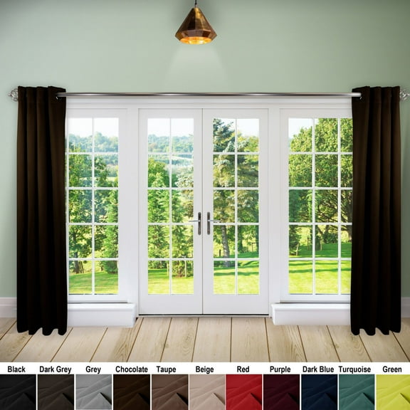 Premium Heavy Duty Room Divider Curtain / Patio Curtain with Grommet 1 Panel - Chocolate 96" x 96"