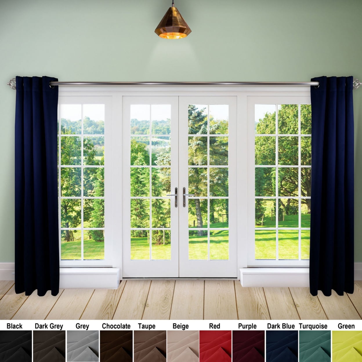 Premium Heavy Duty Room Divider Curtain / Patio Curtain with Grommet 1 Panel - Dark Blue 96" x 96"