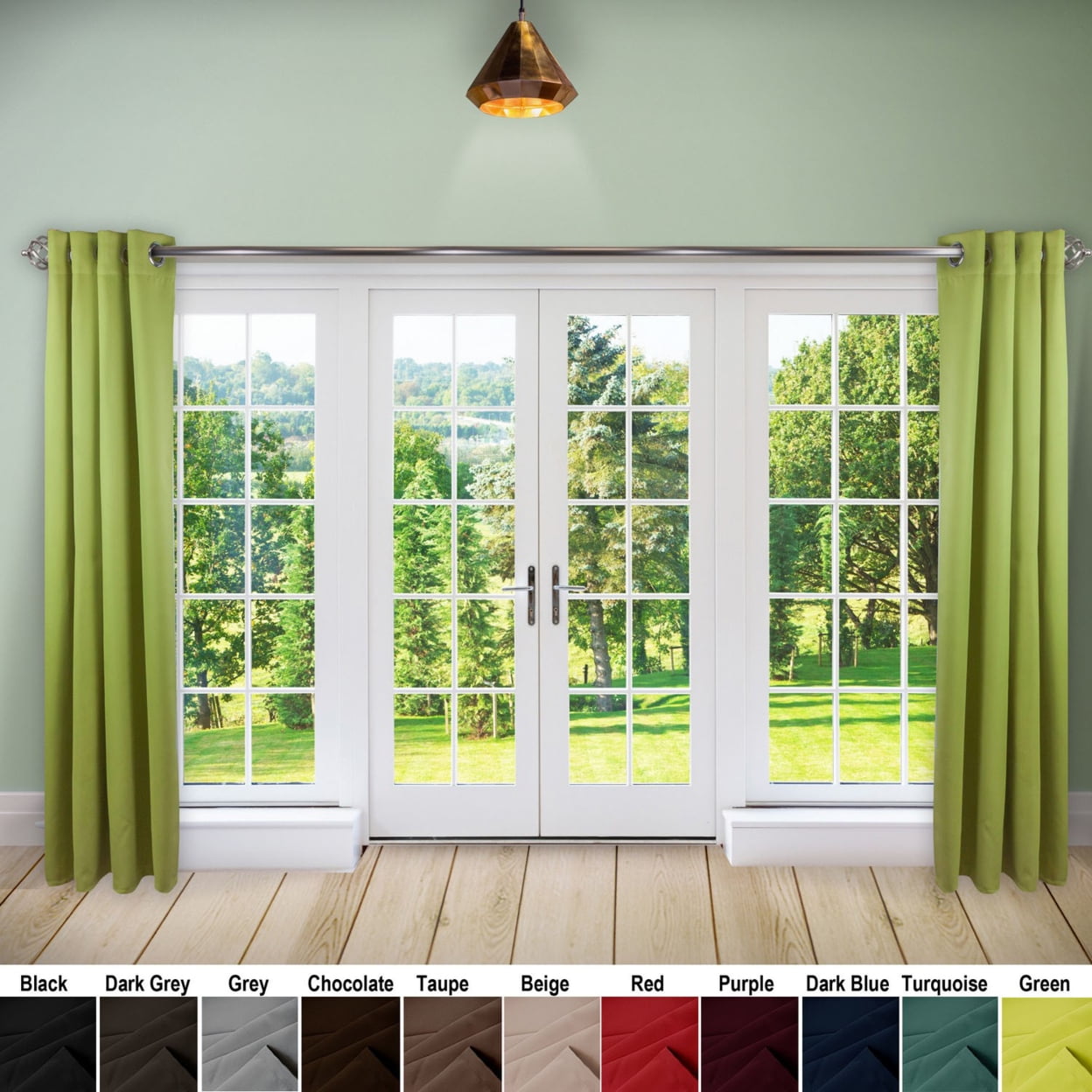Premium Heavy Duty Room Divider Curtain / Patio Curtain with Grommet 1 Panel - Green 180" x 96"