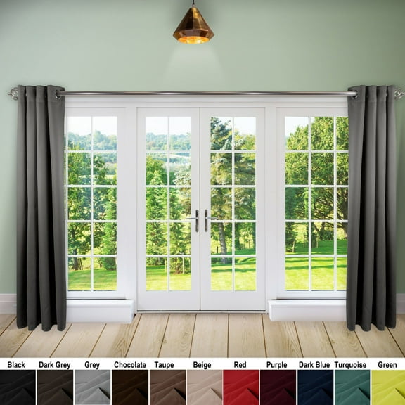 Premium Heavy Duty Room Divider Curtain / Patio Curtain with Grommet 1 Panel - Light Grey 96" x 96"