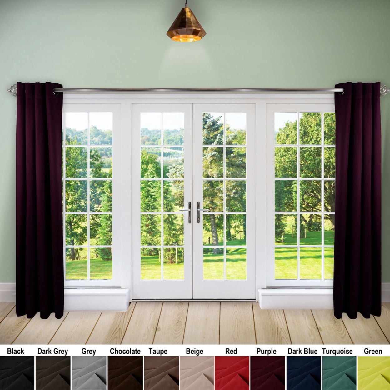 Premium Heavy Duty Room Divider Curtain / Patio Curtain with Grommet 1 Panel - Purple 180" x 96"