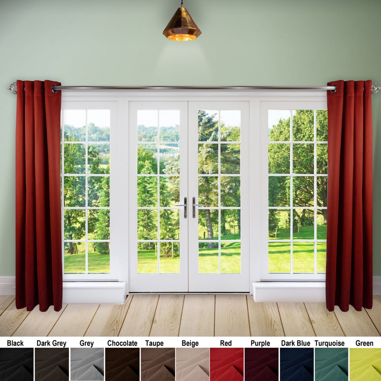 Premium Heavy Duty Room Divider Curtain / Patio Curtain with Grommet 1 Panel - Red 180" x 96"