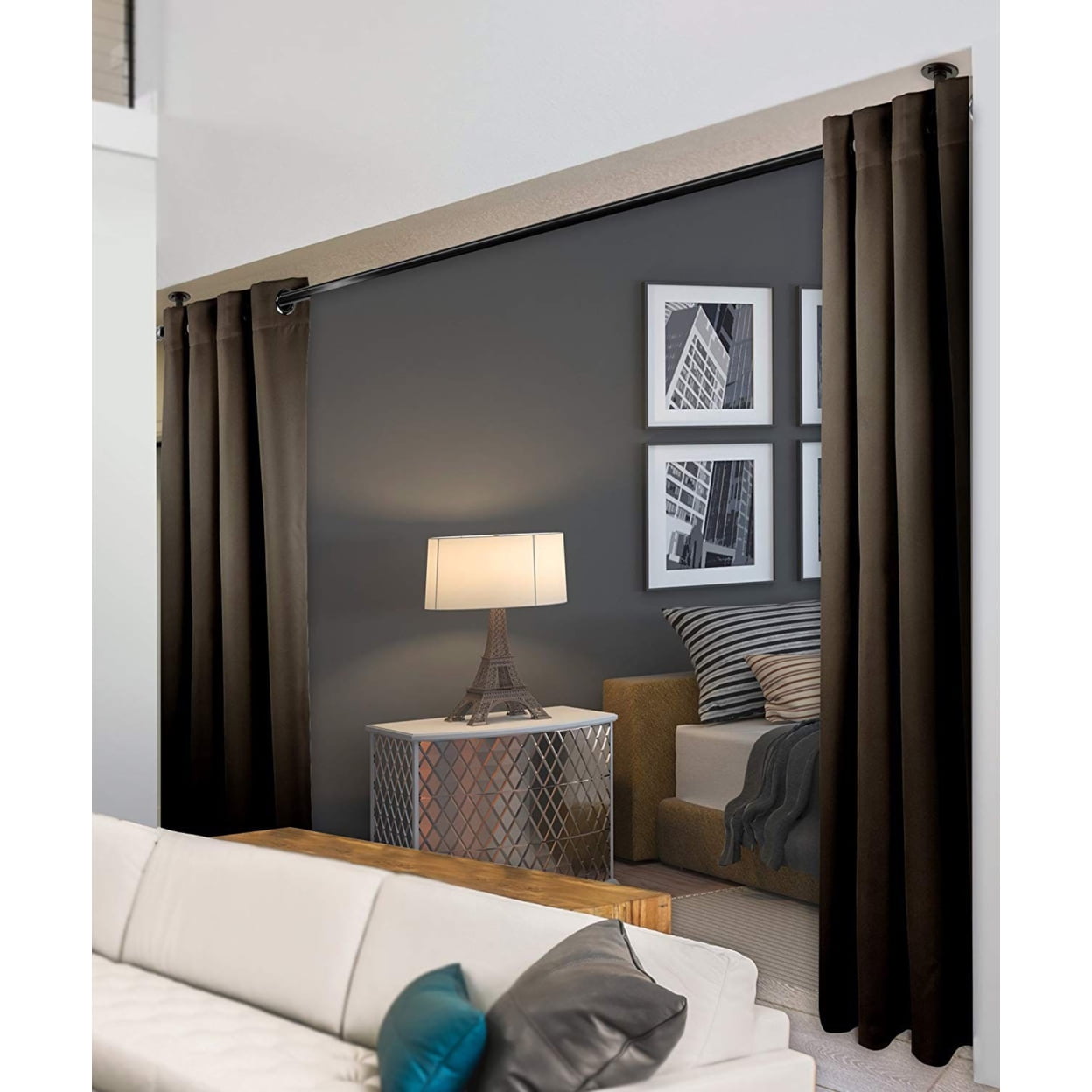 Premium Heavy Duty Room Divider Curtain / Patio Curtain with Grommet 1 Panel - Taupe 150" x 108"
