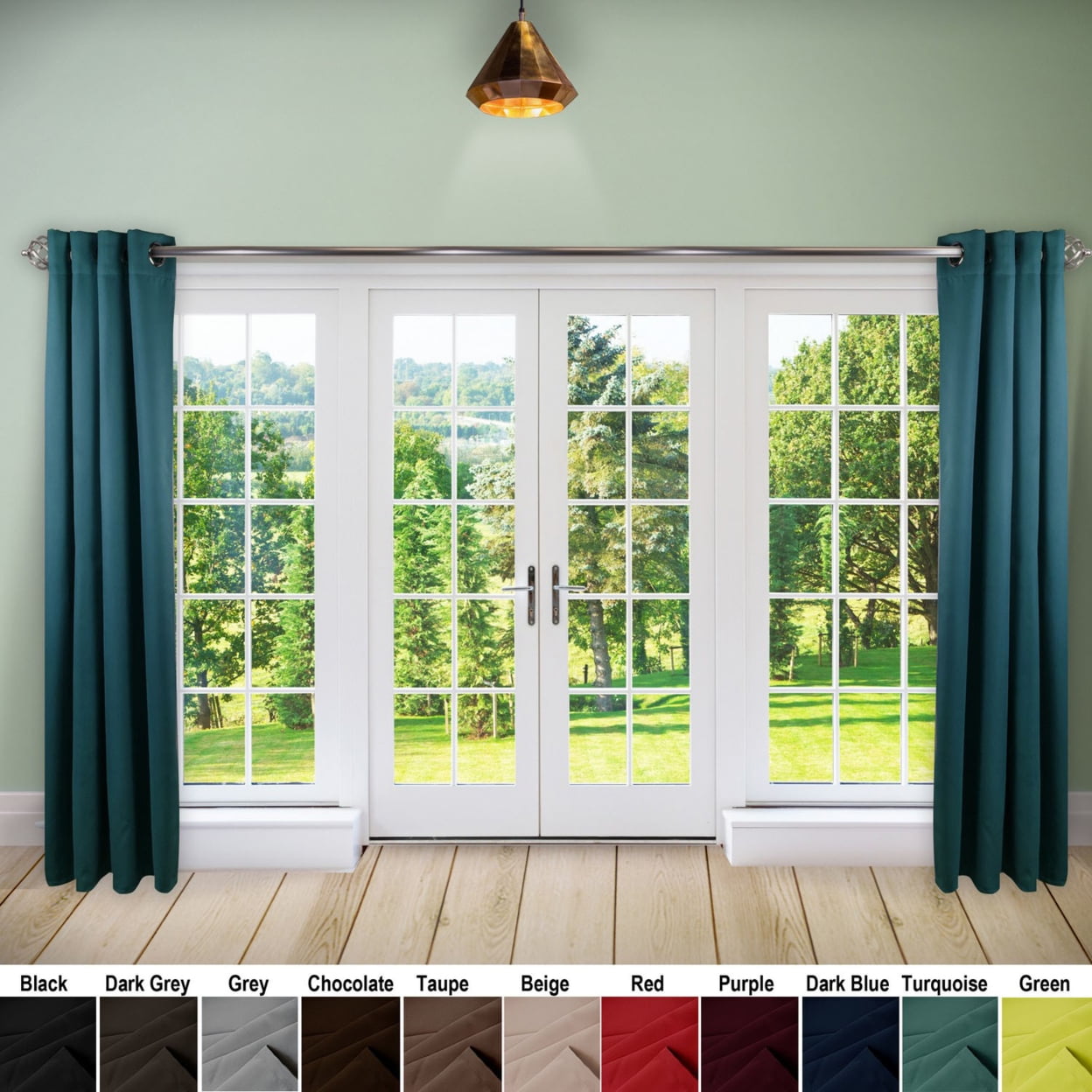 Premium Heavy Duty Room Divider Curtain / Patio Curtain with Grommet 1 Panel - Turquoise 120" x 96"
