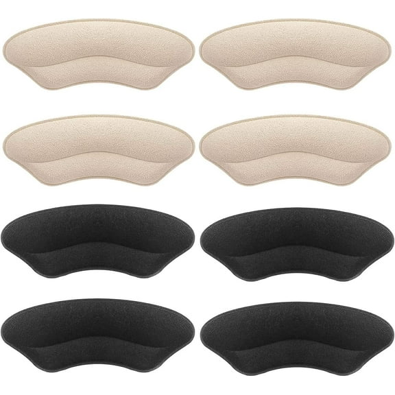 Premium Heel Pads Inserts Grips, Back of Heel Protectors Cushions Liner Prevent Too Big Shoe from Shoe Slipping,Blisters,Filler for Loose Shoe Fit for Men Women (6 Pale Apricot+4 Black)