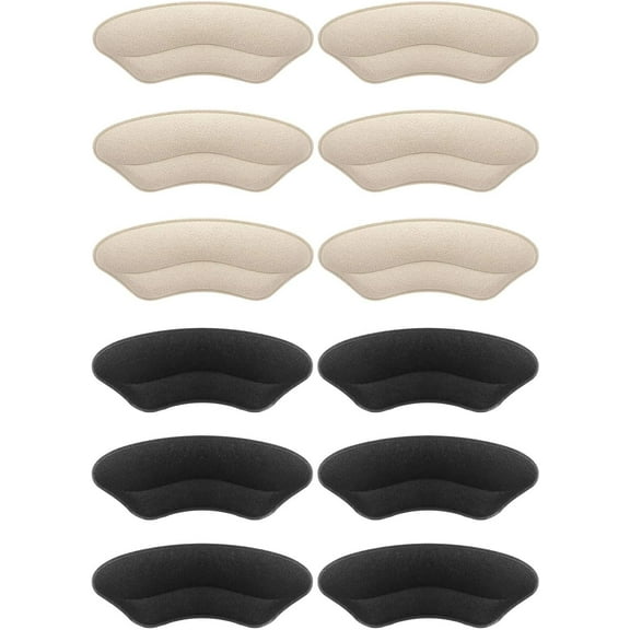 Premium Heel Pads Inserts Grips, Back of Heel Protectors Cushions Liner Prevent Too Big Shoe From Slipping, Blisters, Filler for Loose Fit for Men Women (Beige)