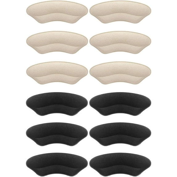 Premium Heel Pads Inserts Grips Liner for Men Women,Back of Heel Protectors Cushions Prevent Too Big Shoe from Slipping,Blisters,Filler for Loose Shoe Fit (Black 20pairs)