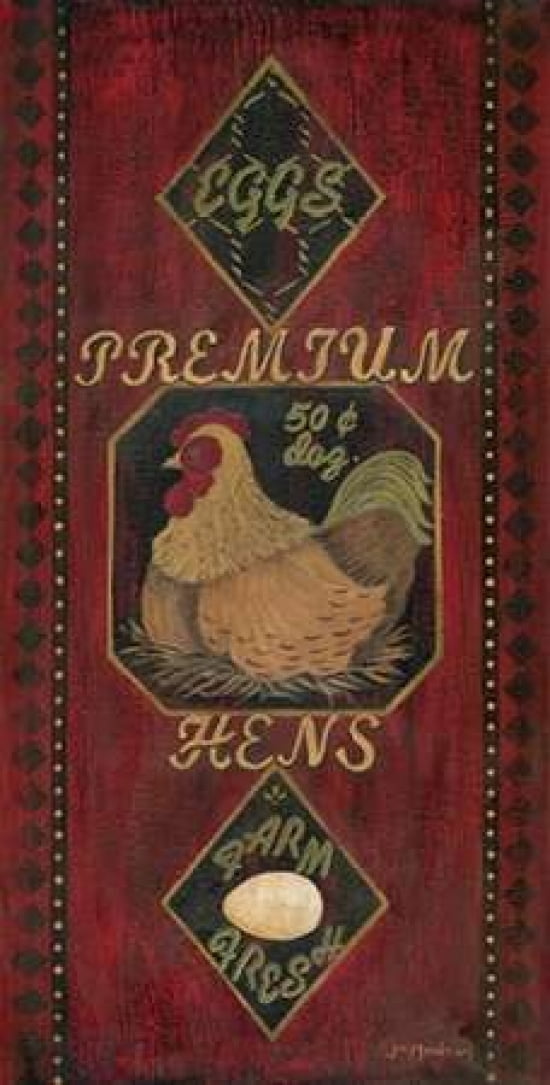 Premium Hens Canvas Art - Jo Moulton (10 x 20)