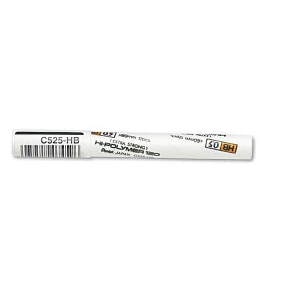 Premium Hi-Polymer Lead Refills, 0.5mm, HB, Black, 12 Leads/Tube, Sold as Pack of 3