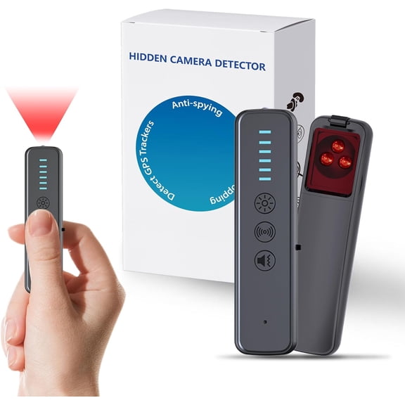 Premium Hidden Camera & GPS Tracker Detector – RF Signal Spy Camera Finder with 25H Long Battery Life, Anti-Spy Surveillance, Compact Travel-Friendly Design (S600 Black)