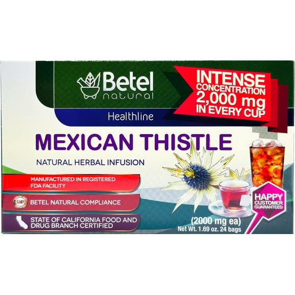 Mexican Thistle (Hierba del Sapo) Tea by Betel Natural - Healthy Detox - 24 Tea Bag
