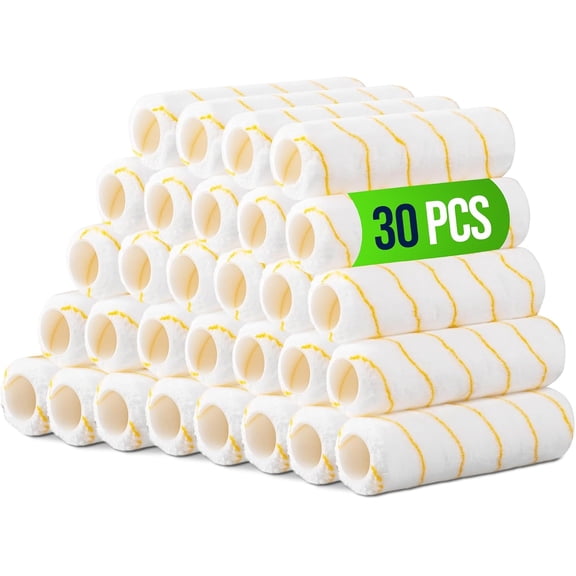 BetterGrip 3/8" Nap Microfiber Paint Roller Covers, 9", Lint-Free for Walls & Ceilings, High Paint Pickup, pack of 30