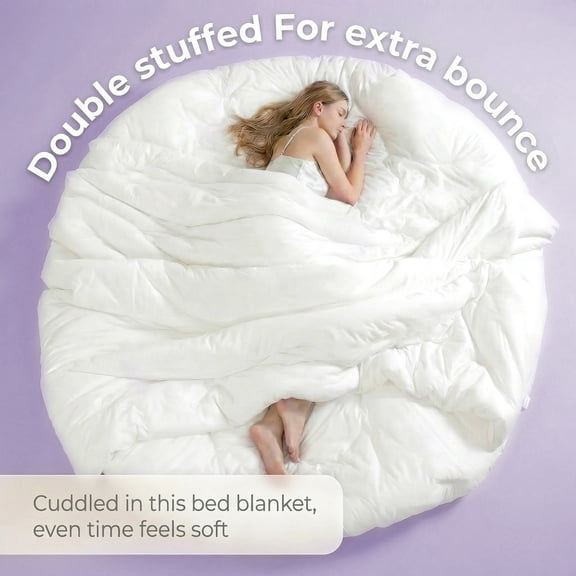 Premium High-Loft Comforter, White, Cloud-Like Comfort, Weightless Embrace for Restorative Sleep.(Queen)