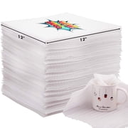 WOW Bags Cushion Foam Wrap Sheets, 12" x 12" , 50 Count, 1/8" Thick, Soft, Durable, Reusable Foam Sheets for Fragile Items Moving, Shipping, Packing Supplies