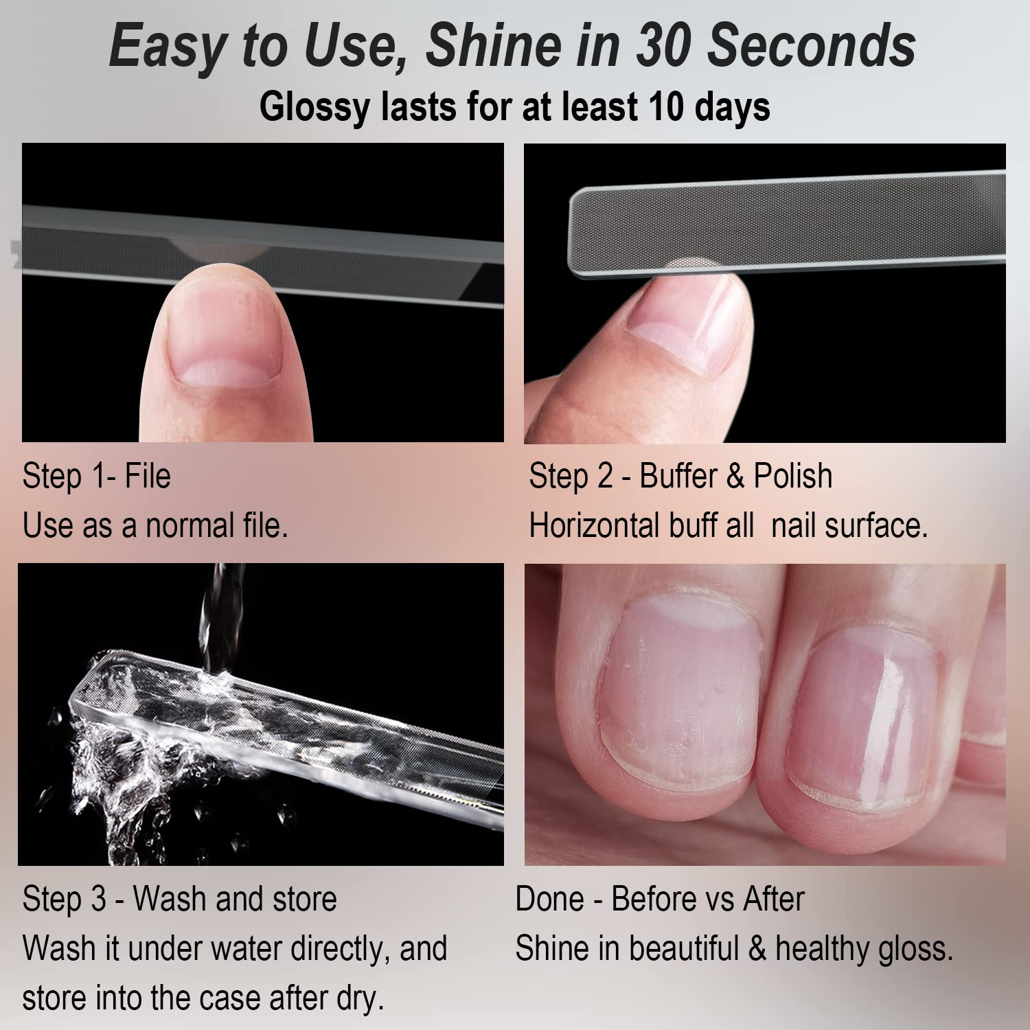 Premium HighQuality Nano Glass Nail Shiner Kit for Salon and Home Use