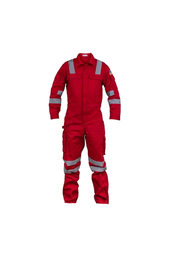 Premium High Visibility Hi Vis Coveralls with Leg Zipper (2XL, Red)
