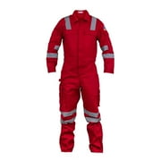 Premium High Visibility Hi Vis Coveralls with Leg Zipper 4XL, Red