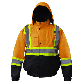 Premium High Visibility Hi Vis Reflective Fleece Lined Waterproof Safety Jacket / Parka (3XL, Orange)