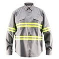 thumbnail image 1 of Premium High Visibility Hi Vis Reflective Safety Work Shirts - Full Sleeve (2X-Large, Light Grey), 1 of 4
