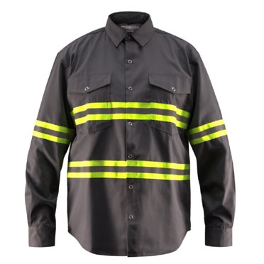 Navy Blue Hi Vis Shirt Long Sleeve Coton Safety Shirt Work Wear Construction Warning Shirt Safety Work Wear Protection Shirt
