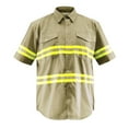 thumbnail image 1 of Premium High Visibility Hi Vis Reflective Safety Work Shirts - Half Sleeve (3X-Large, Khaki), 1 of 2