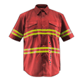 thumbnail image 1 of Premium High Visibility Hi Vis Reflective Safety Work Shirts - Half Sleeve (3X-Large, Maroon), 1 of 2