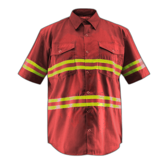 Premium High Visibility Hi Vis Reflective Safety Work Shirts - Half Sleeve (3X-Large, Maroon)