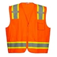 thumbnail image 1 of Premium High Visibility Hi Vis Safety Vest - Fluorescent - 100% Poly Knit (3X-Large, Fluorescent Orange), 1 of 4