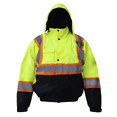 thumbnail image 1 of Just In Trend High Visibility Reflective Fleece Lined Waterproof Safety Jacket, ANSI107 Compliant, Yellow (Medium), 1 of 5
